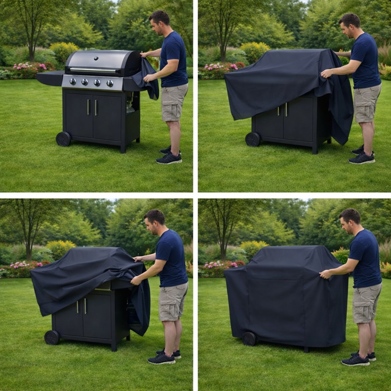 Installation Housse protection barbecue &agrave; gaz